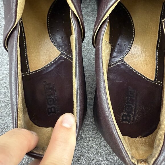 ✅Born Wedge Clogs Women’s Size 9.5 Brown Leather Comfort Slip On Shoes W9898 - Picture 4 of 12